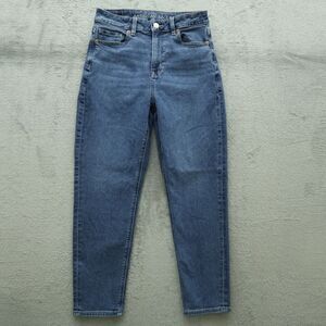 American Eagle Mom Jeans Women's Size 4 Short Blue High-Rise Denim 25" Inseam